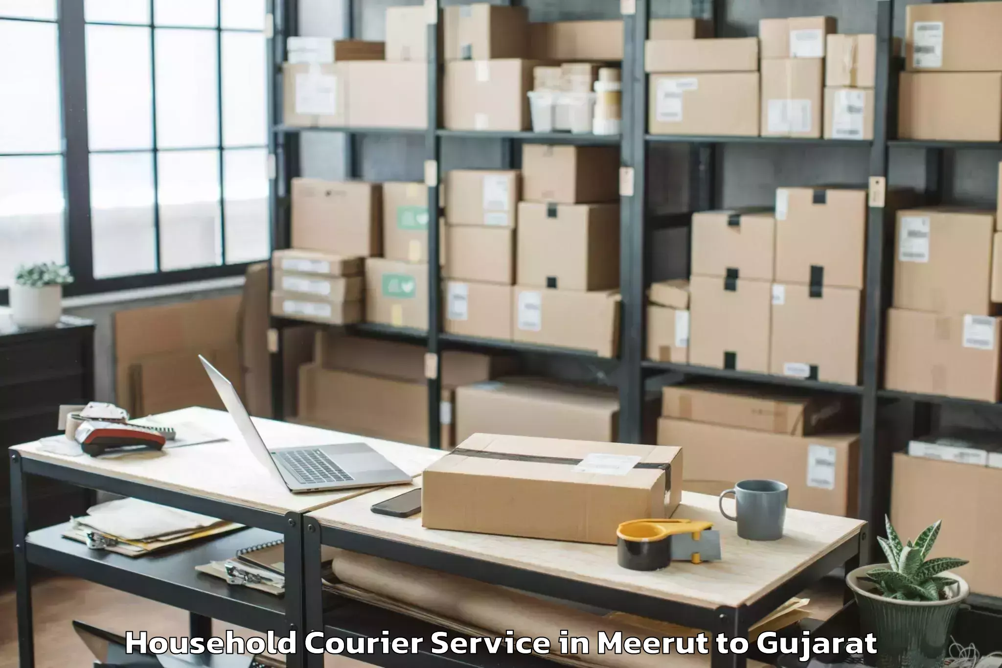 Top Meerut to Kanodar Household Courier Available